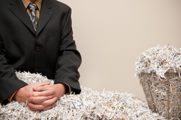 Shredded paper representing the future of secure document disposal in Florida and Georgia