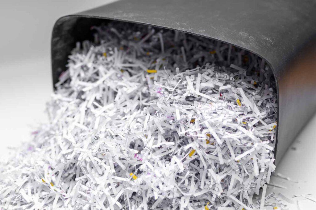 A Container Filled with Finely Shredded Paper from Destroyed Business Documents in Florida